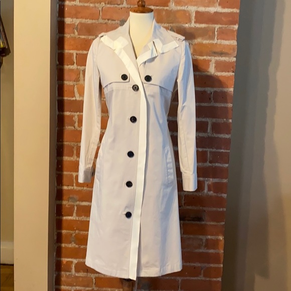 Adam cream lilac ribbon accent trench coat - Picture 2 of 8